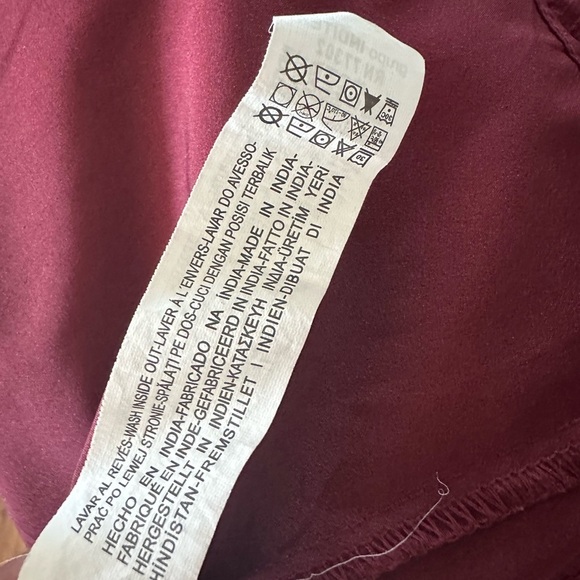 Zara Trafaluc Burgandy Swiss Dot Dress Size Small - Picture 7 of 7